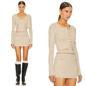 HELSA Ediva Cardigan In Oyster Neutral